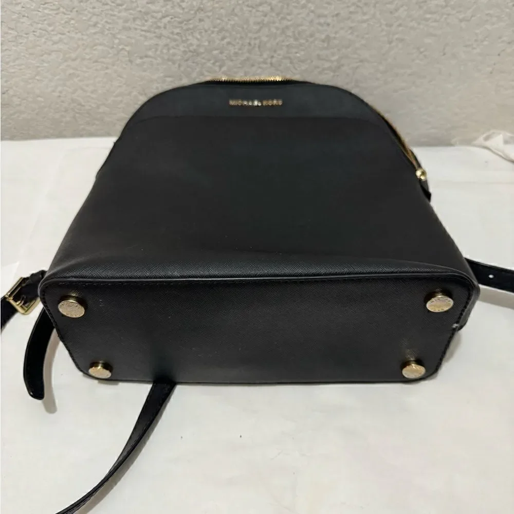 Michael Kors saffiano Black Emmy Leather Backpack